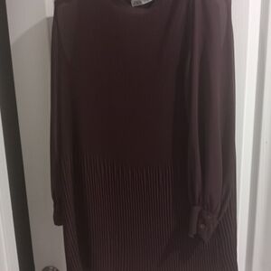 Zara Rich Burgundy Long Sleeve Dress